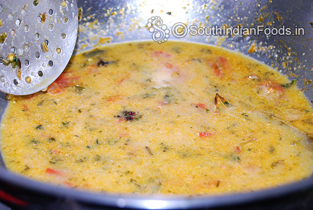 Add coconut milk and water mix well & let it boil