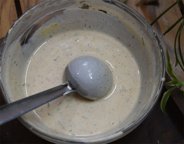 Liquid dough masala chapati recipe step 2