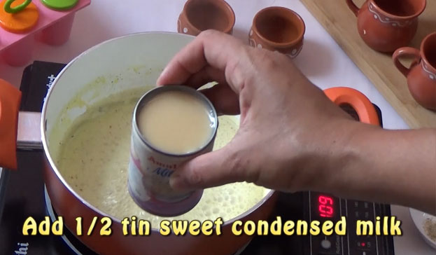 Add sweet condensed milk