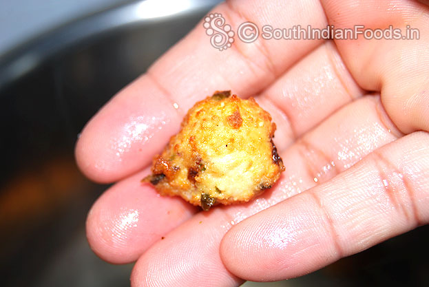 Mini vada absorbed water