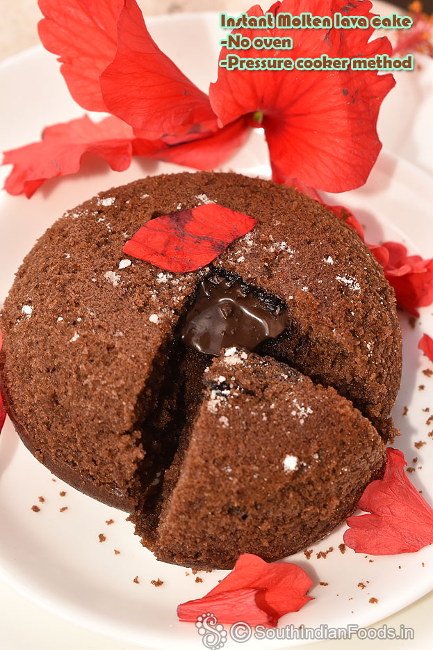 Molten lava cake Wheat flour No oven No maida Pressure cooker method How to make Step by step