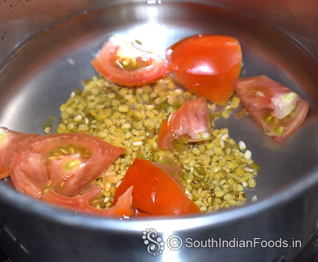 Boil moong dal & tomato