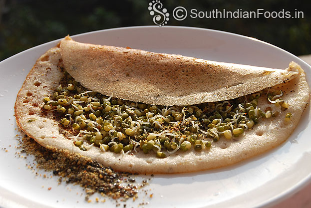 Moong dal sprouts dosa