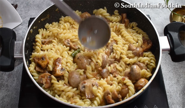 Mushroom white sauce pasta recipe step 20