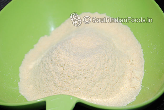 Transfer sieved gram flour to a bowl