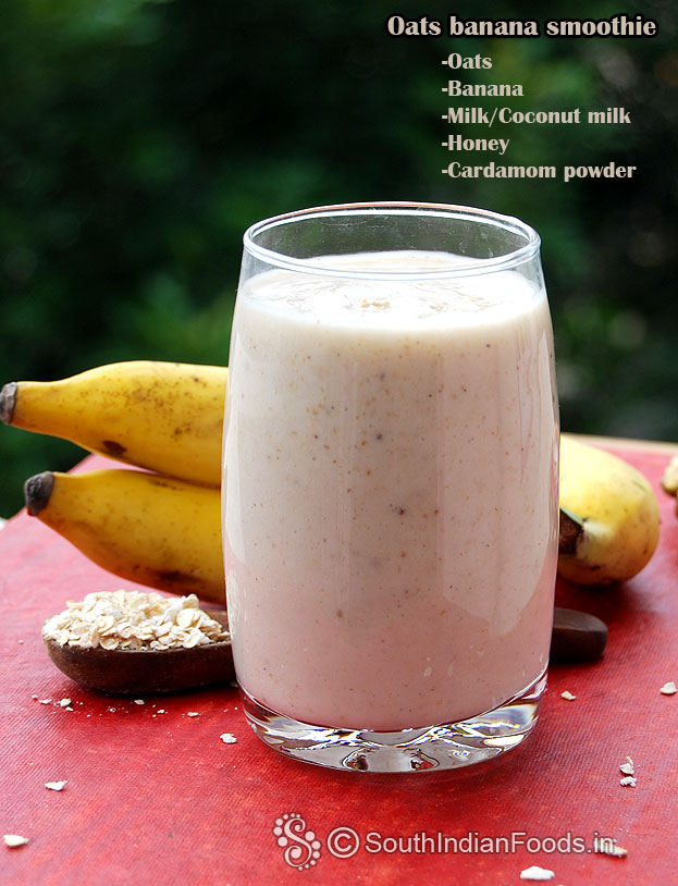 Oats banana smoothie - Simple breakfast recipe for weight loss