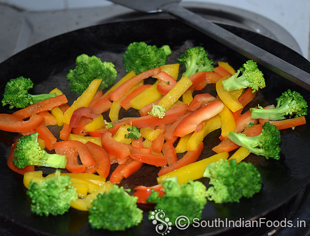 Add broccoli, salt, pasta seasoning roast for 2 min