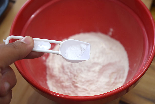 In a bowl add all purpose flour & salt