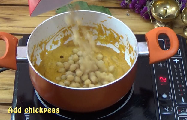 Add boiled chickpeas