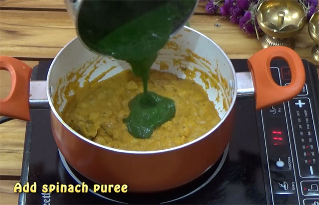 Add spinach puree