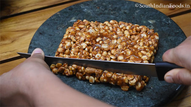 Peanut chikki with jaggery step 20