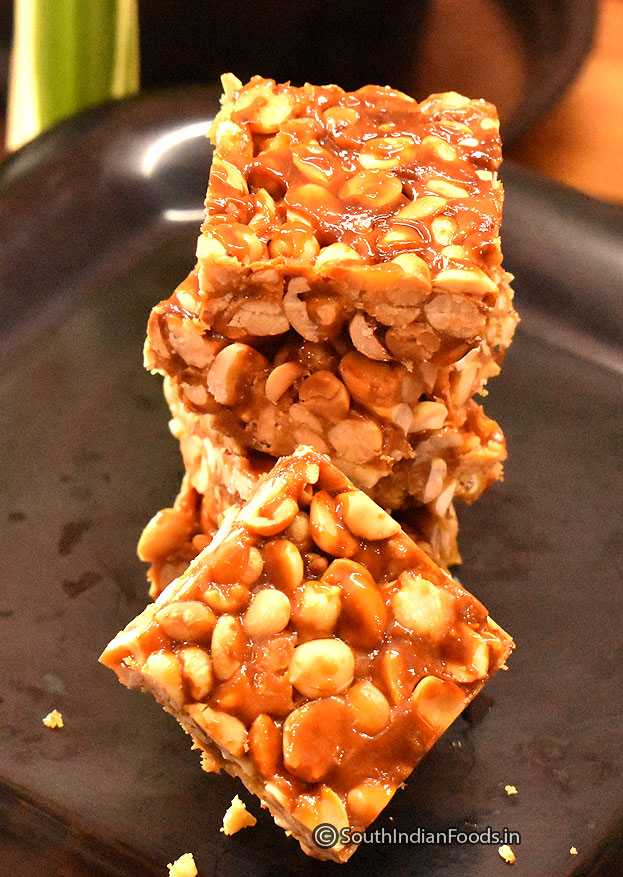 Peanut chikki with jaggery step 26