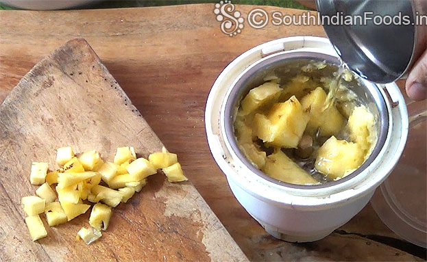 Add pineapple & water, extract puree
