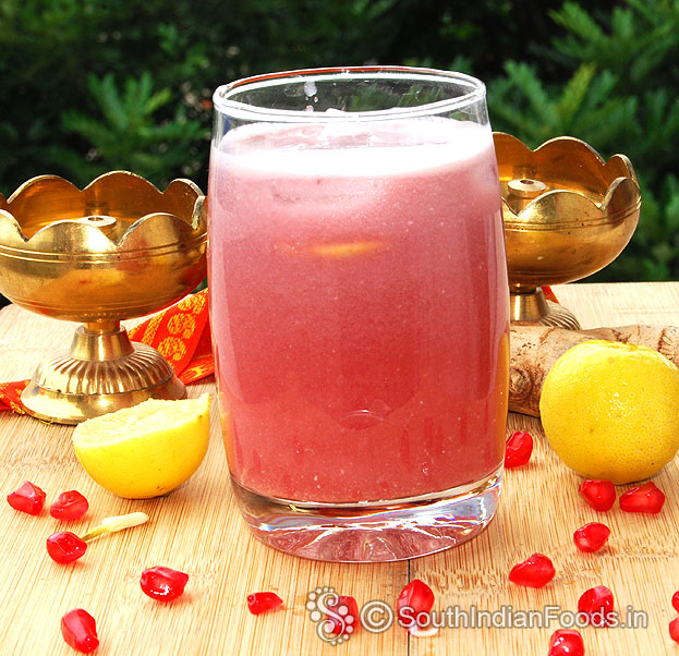 Pomegranate lemon ginger juice