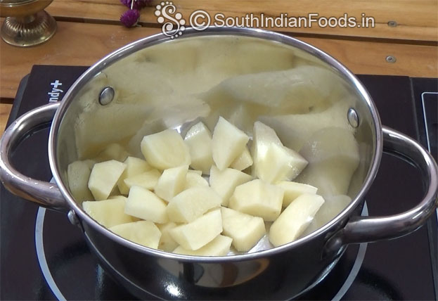 Heat pan, add potato