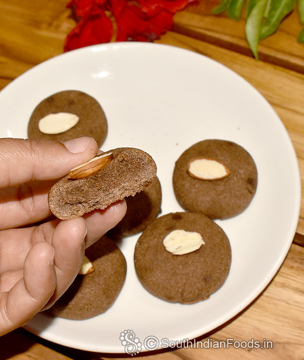Perfect ragi biscuit inside view