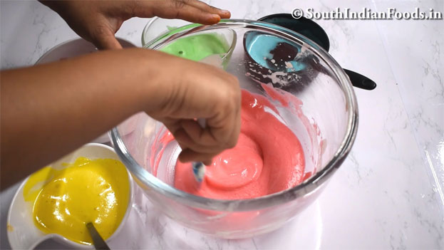 Rainbow swiss roll cake recipe step 15