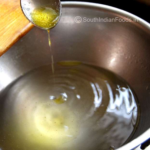 Heat pan with water then add ghee