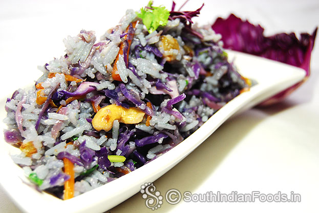 Red cabbage fried rice