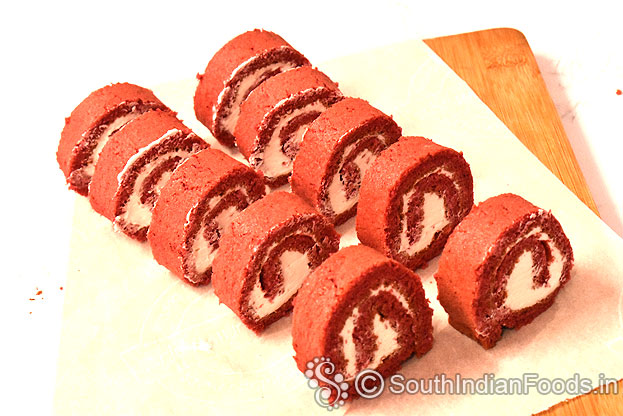 Milkless fatless Red velvet swiss roll cake