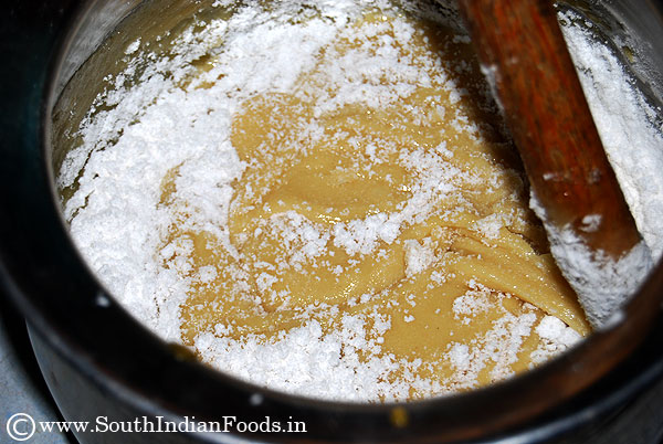 jaggery rice flour mixing