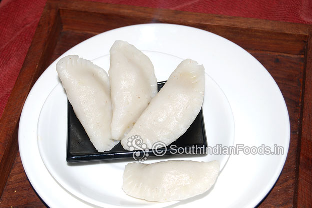 Rice flour kozhukattai with poornam stuffing