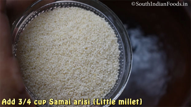 Take 3/4 cup samai rice