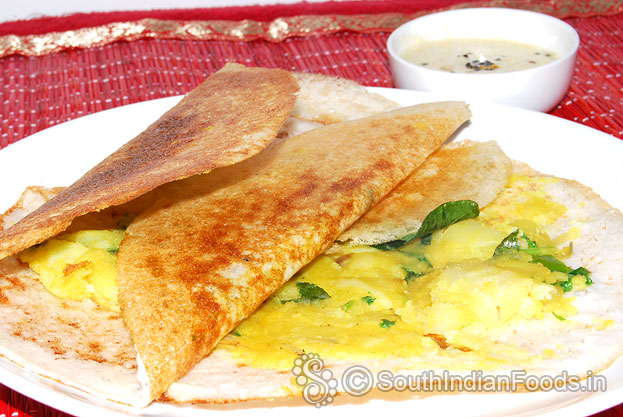 South indian dosa with potato filling