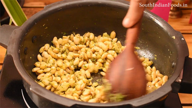 Soya beans masala sundal recipe step 27