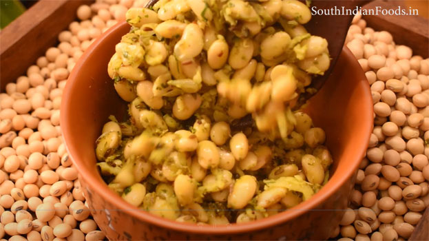 Soya beans masala sundal recipe step 28