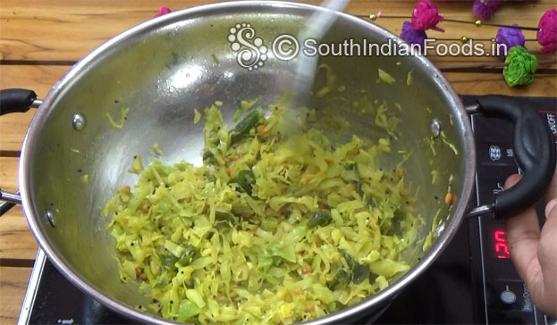 Cabbage poriyal ready, cut off heat