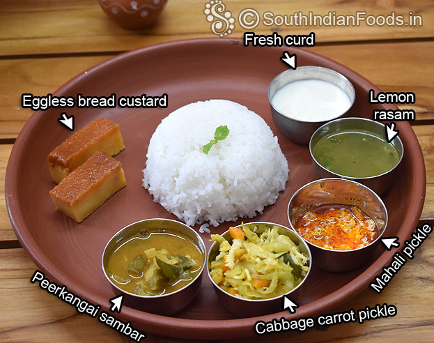 Tamilnadu thali menu-day-1 [Jan 2020]