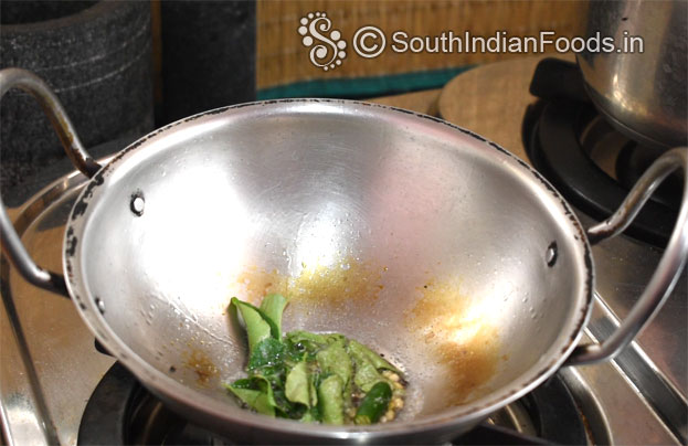 Heat 1 tbsp oil, add mustard, chana dal, urad dal, asafoetida, green chilli, curry leaves