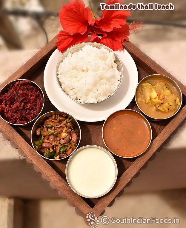 Simple tamilnadu thali lunch