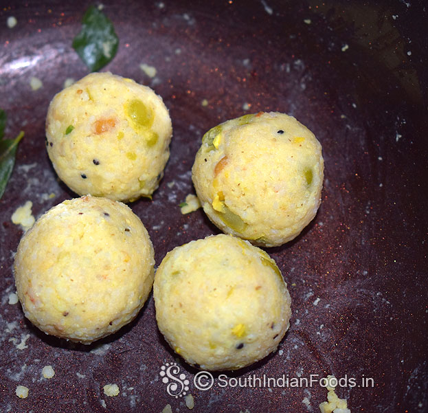 Add leftover thinai upma, and above all ingredients,mix well, make balls
