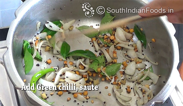 Add green chilli, gigner, curry leaves