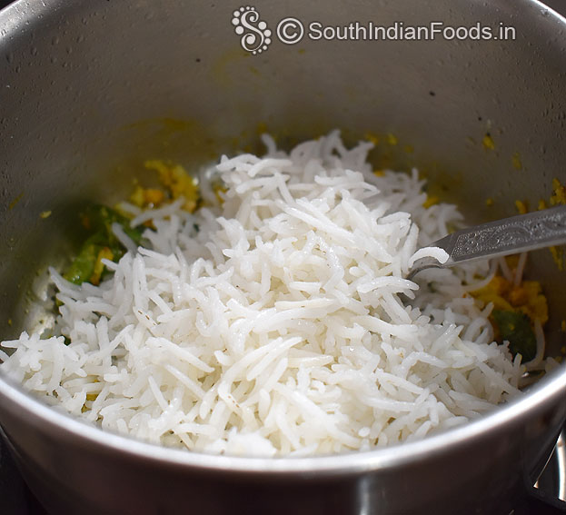 Add boiled basmathi rice [1 cup]