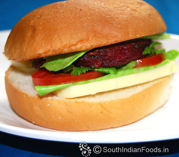 Beet tikki burger