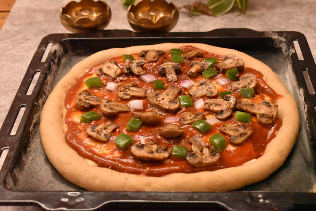 Whole Wheat mushroom pizza step 35