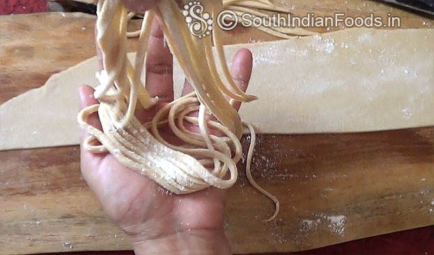 Raw noodles ready