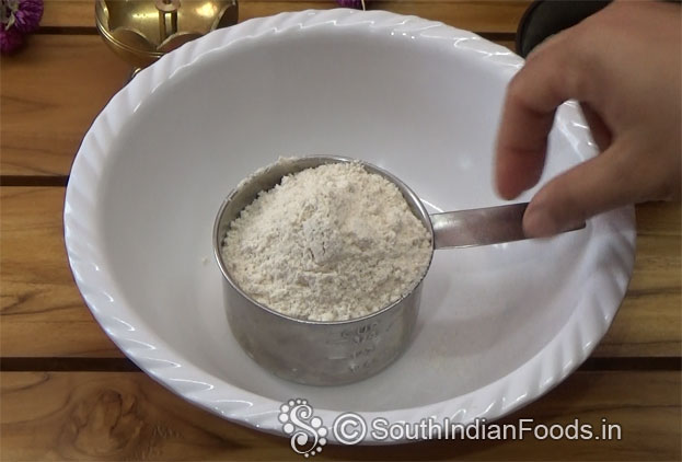 In a bowl add wheat flour