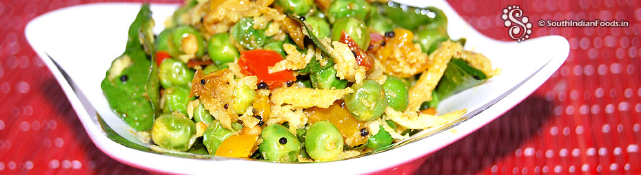 Fresh green peas poriyal