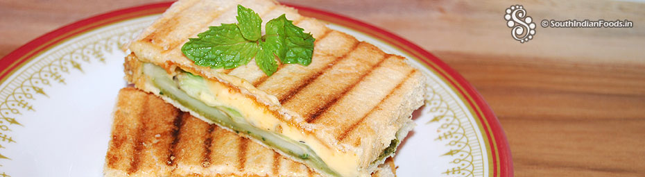 Grilled cucumber cheese sandwich