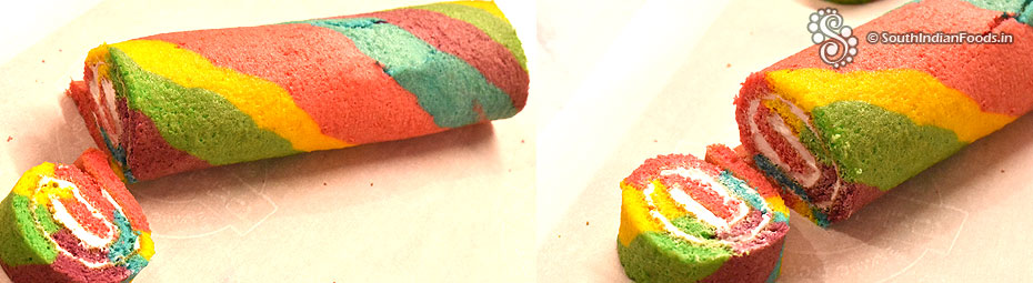 Rainbow swiss roll cake