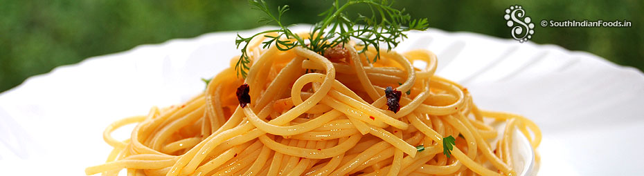 Italian spaghetti aglio olio