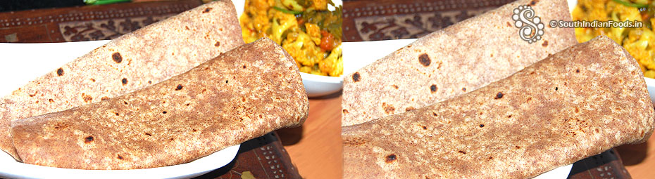 Wheat ragi chapati or Ragi wheat soft Roti