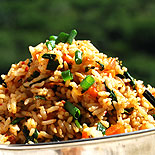 Spring onion rice or scallion rice
